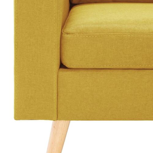 3-personers sofa med fodskammel stof gul
