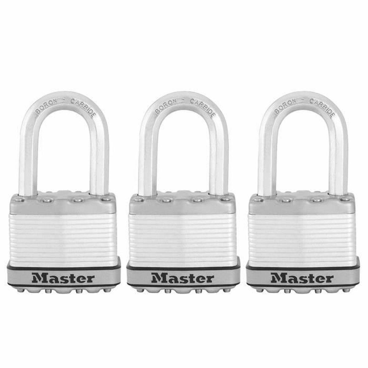Hængelås med nøgle Master Lock - sæt med 3