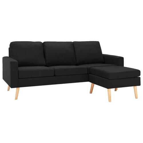 3-personers sofa med fodskammel stof sort