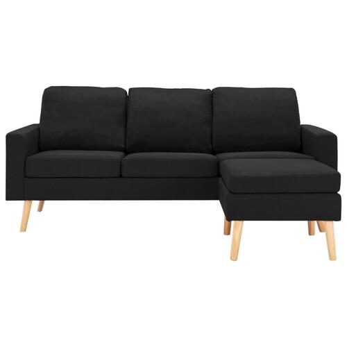 3-personers sofa med fodskammel stof sort