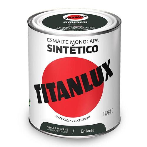 Titanlux syntetisk emaljemaling - Grøn, 750 ml (skinnende)
