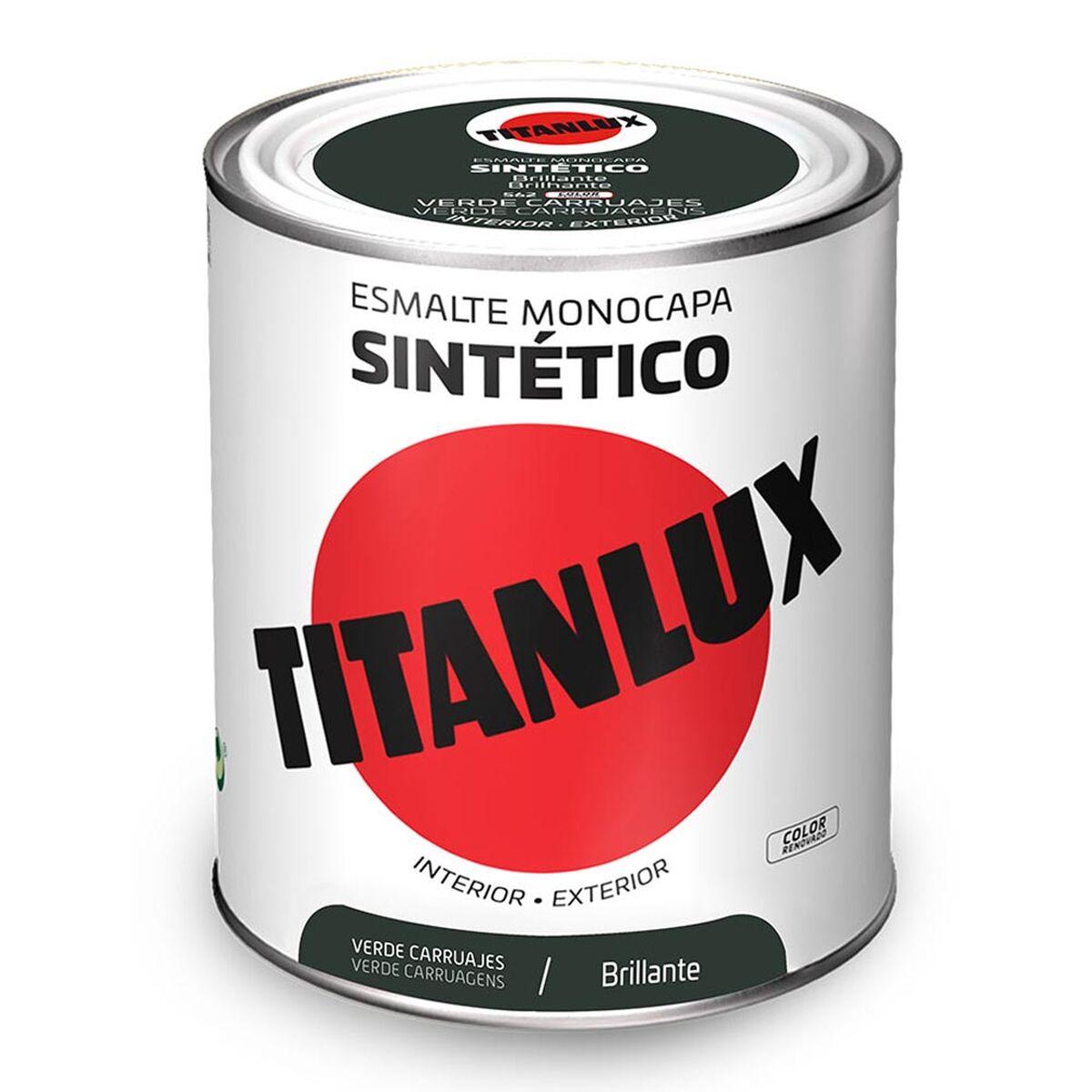 Titanlux syntetisk emaljemaling - Grøn, 750 ml (skinnende)