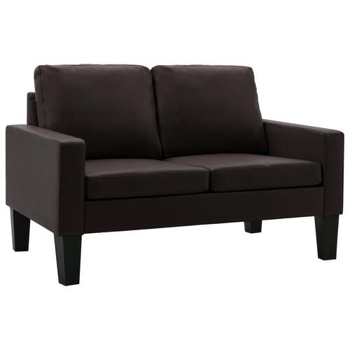 2-personers sofa kunstlæder brun