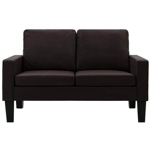 2-personers sofa kunstlæder brun