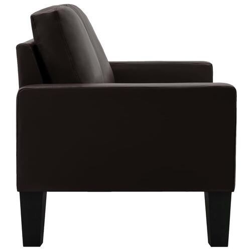 2-personers sofa kunstlæder brun