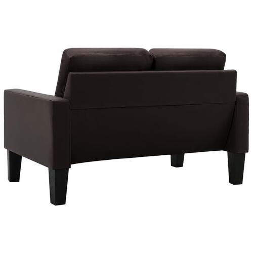 2-personers sofa kunstlæder brun