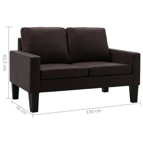 2-personers sofa kunstlæder brun