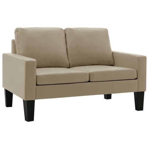 2-personers sofa kunstlæder cappuccinofarvet