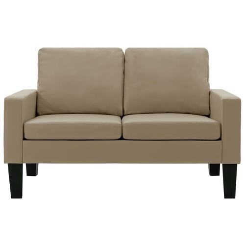 2-personers sofa kunstlæder cappuccinofarvet