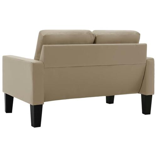 2-personers sofa kunstlæder cappuccinofarvet