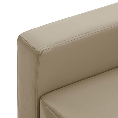 2-personers sofa kunstlæder cappuccinofarvet
