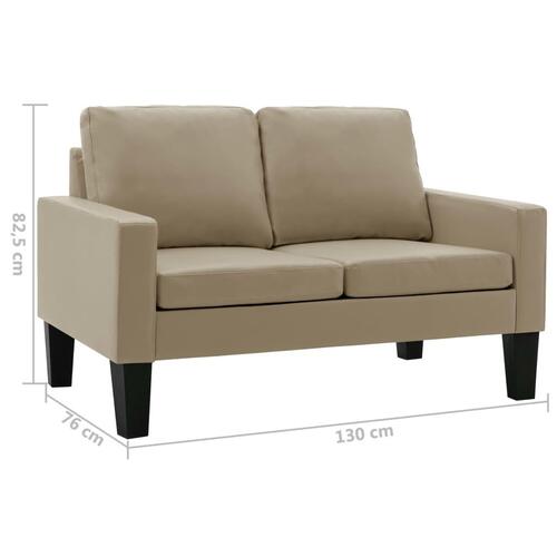 2-personers sofa kunstlæder cappuccinofarvet