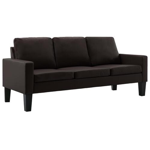 3-personers sofa kunstlæder brun