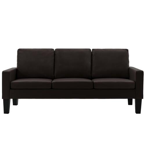 3-personers sofa kunstlæder brun