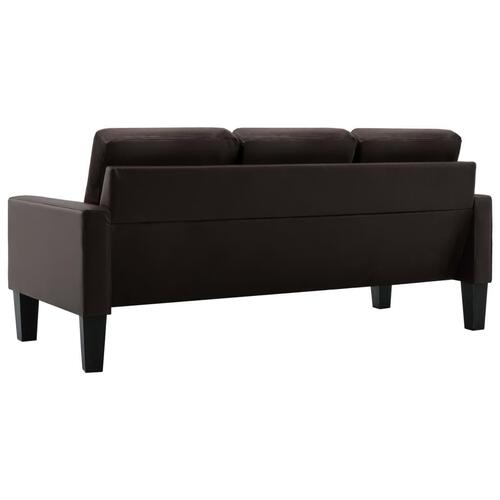 3-personers sofa kunstlæder brun