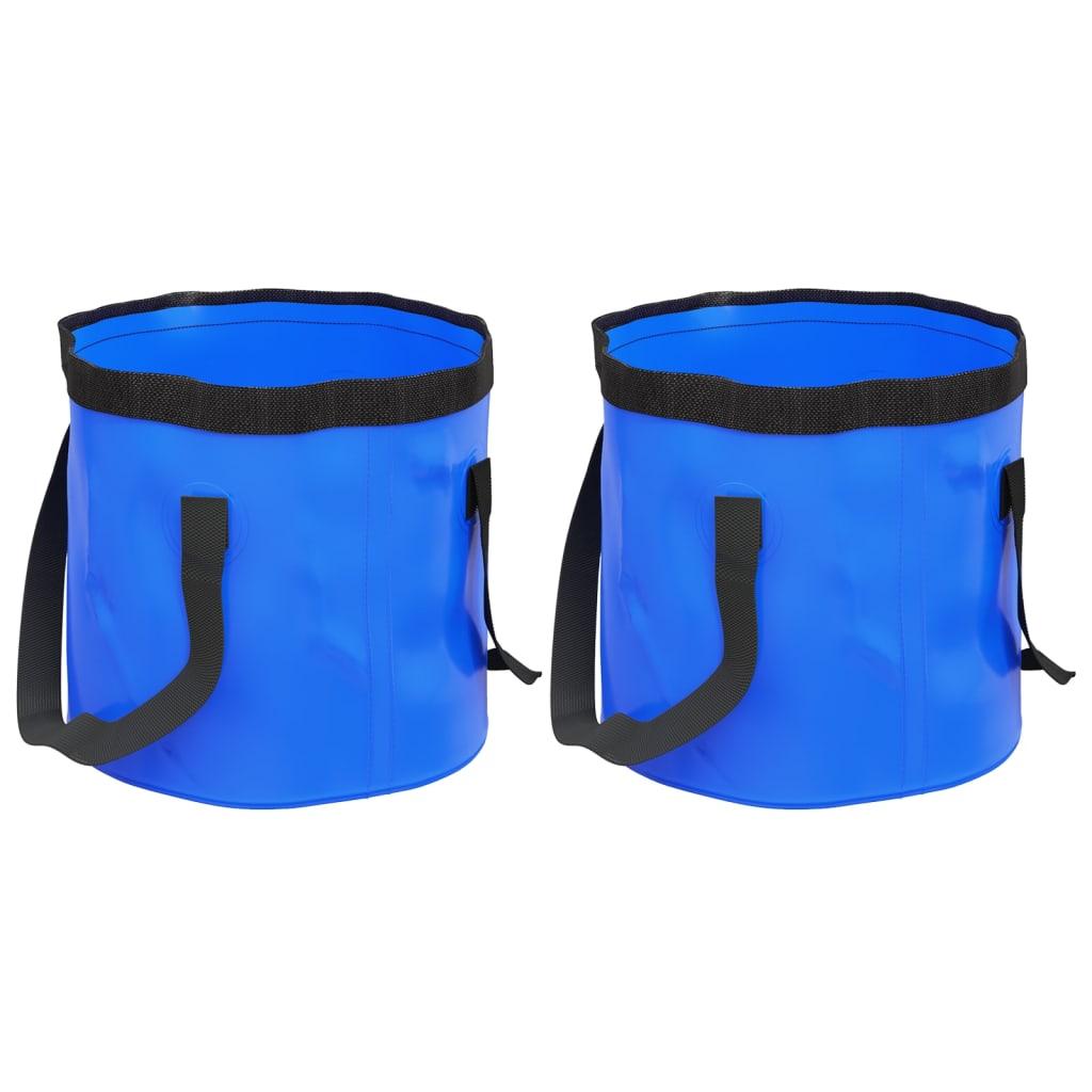 Foldbare spande 2 stk. 30 l PVC blå
