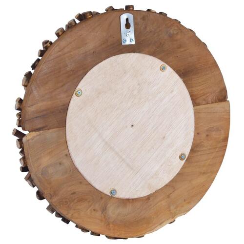 Vægspejl 40 cm teak rund