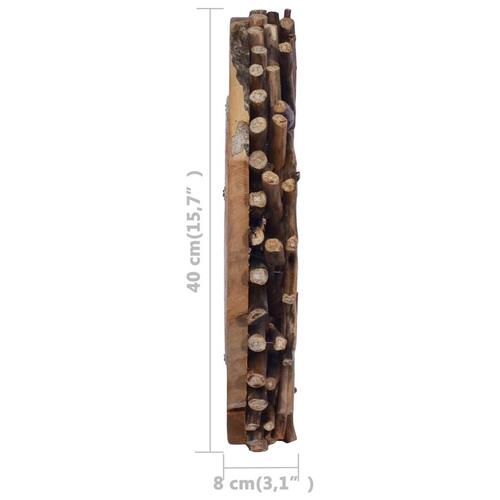 Vægspejl 40 cm teak rund