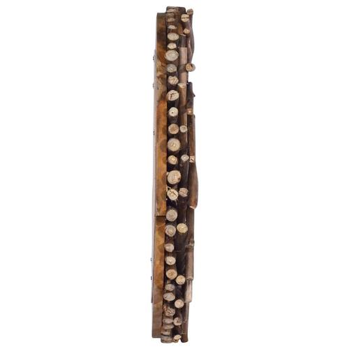 Vægspejl 60 cm teak rund