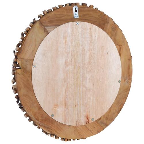 Vægspejl 60 cm teak rund