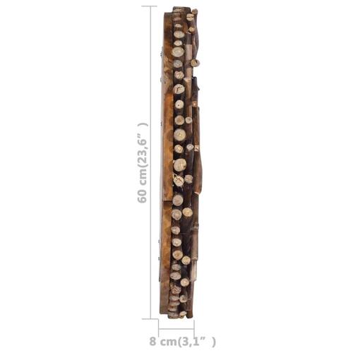 Vægspejl 60 cm teak rund