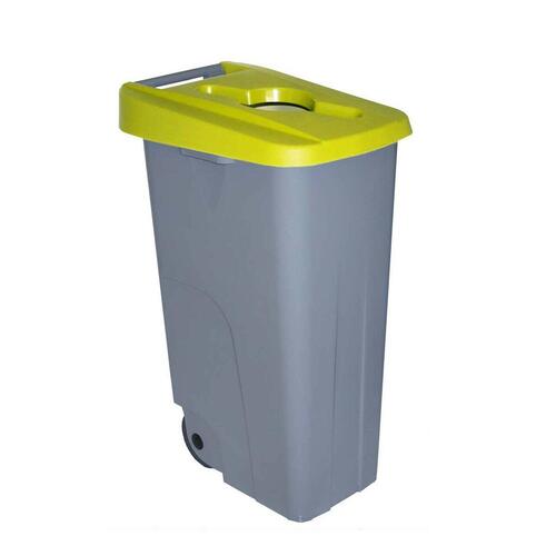 Skraldespand med hjul Denox Gul 110 L 58 x 41 x 89 cm