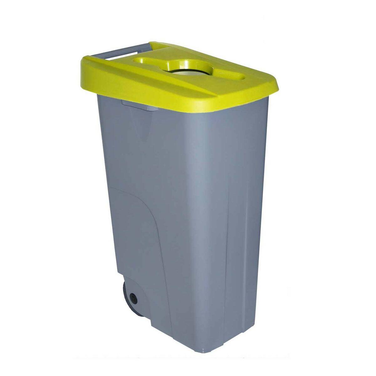 Skraldespand med hjul Denox Gul 110 L 58 x 41 x 89 cm