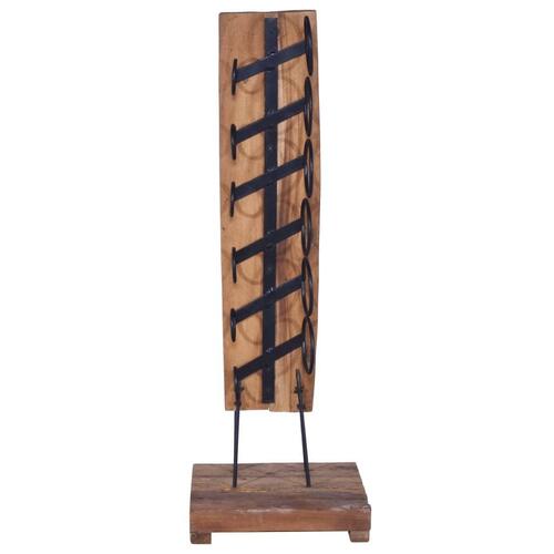 Vinreol til 6 flasker 35x35x100 cm massivt teaktræ
