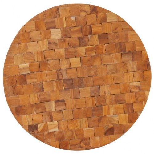 Sofabord 60×60×35 cm i massivt teaktræ - håndlavet mosaik