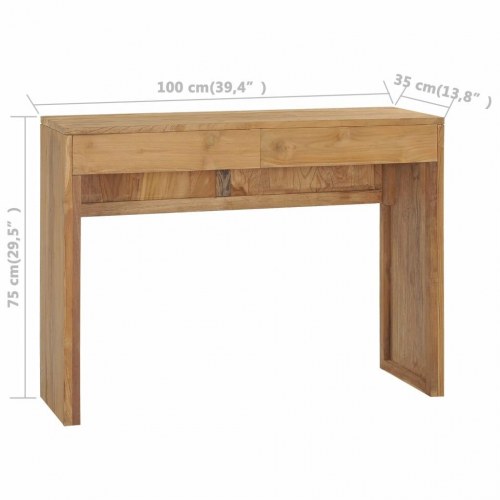 Konsolbord 100x35x75 cm massivt teaktræ
