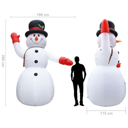 Oppustelig snemand med LED'er juledekoration IP44 300 cm