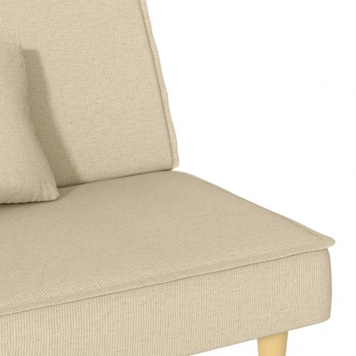 Sovesofa i stof - cremefarvet, justerbart ryglæn, 200 cm