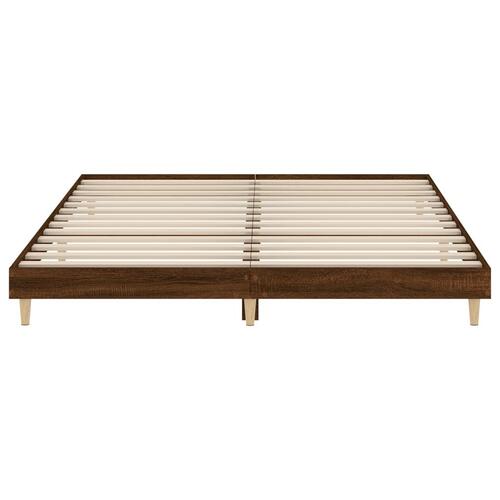 Sengeramme 160x200 cm uden madras konstrueret træ brunt eg