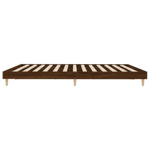 Sengeramme 160x200 cm uden madras konstrueret træ brunt eg