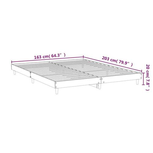 Sengeramme 160x200 cm uden madras konstrueret træ brunt eg