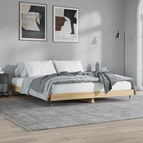 Sengestel 180x200 cm konstrueret træ sonoma-eg