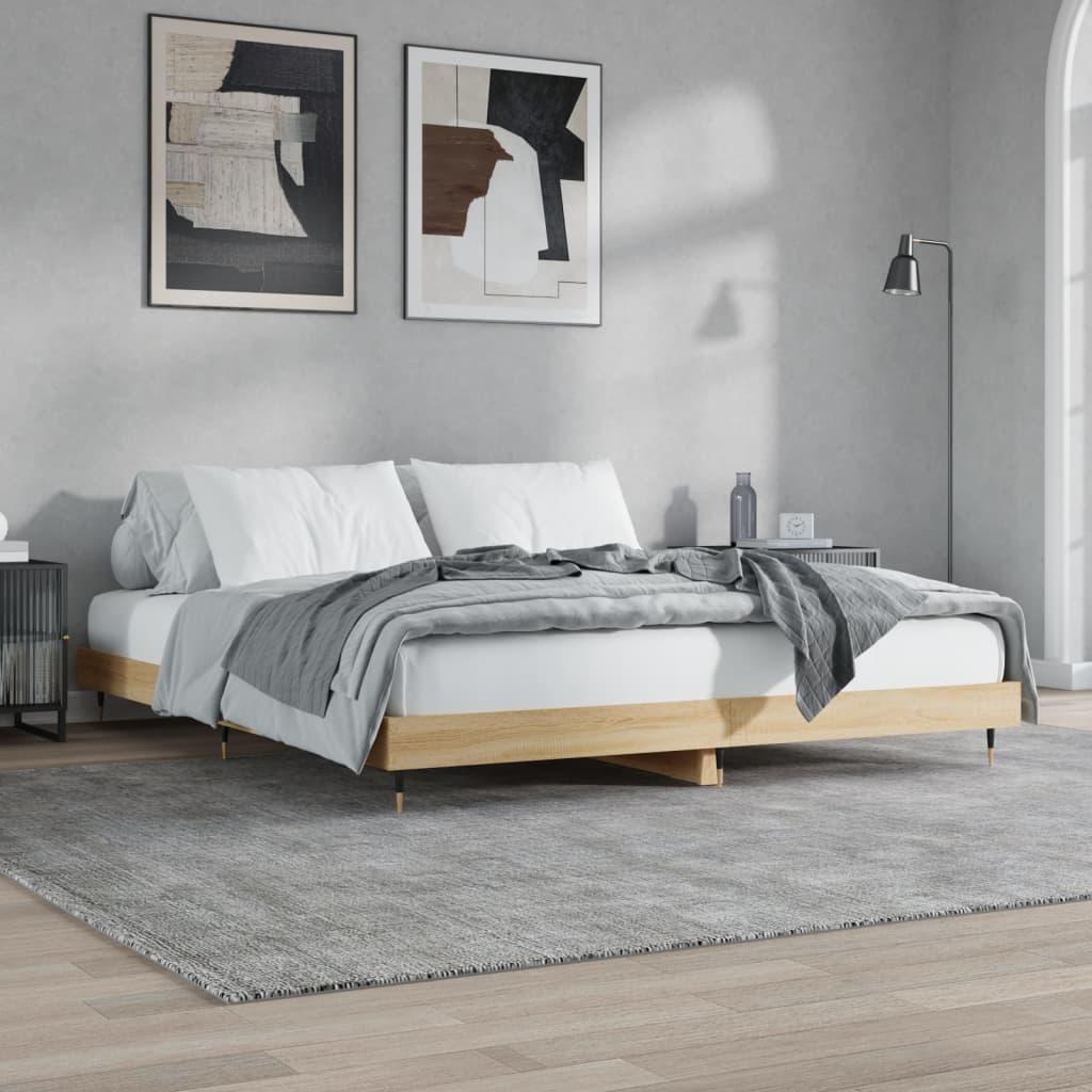 Sengestel 180x200 cm konstrueret træ sonoma-eg