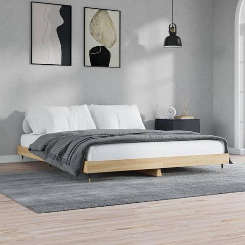 Sengestel 180x200 cm konstrueret træ sonoma-eg