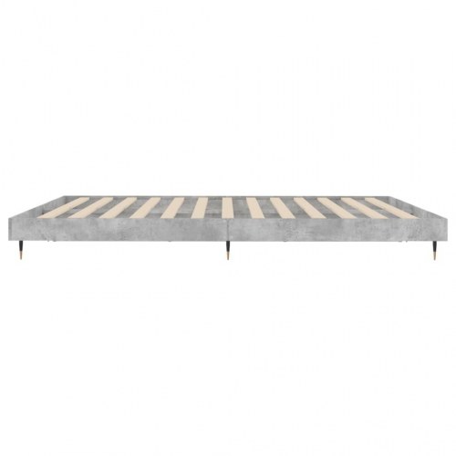 Sengestel 200×200 cm i konstrueret træ - betongrå