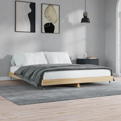 Sengeramme 140×200 cm i sonoma-eg - konstrueret træ uden madras