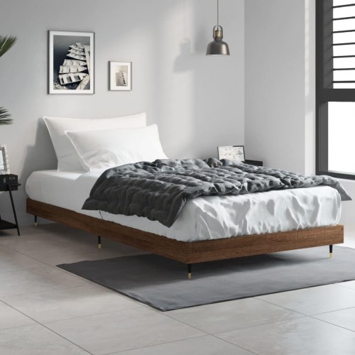 Sengeramme 90x190 cm i konstrueret træ - brunt eg