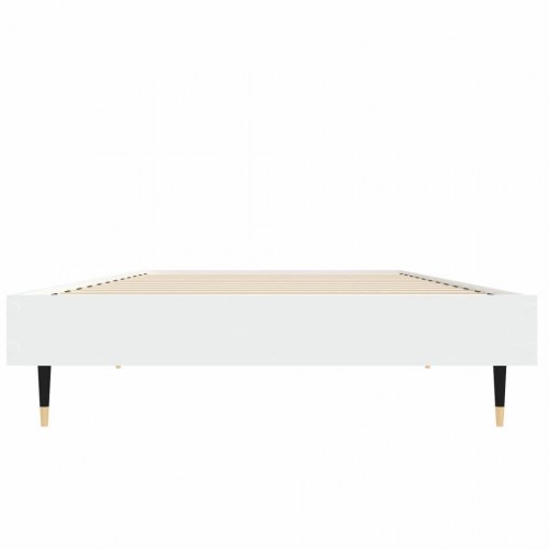 Sengeramme 75×190 cm i hvid - konstrueret træ med metalben