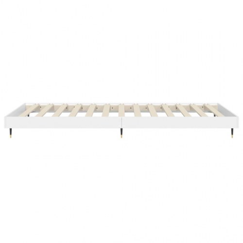 Sengeramme 75×190 cm i hvid - konstrueret træ med metalben