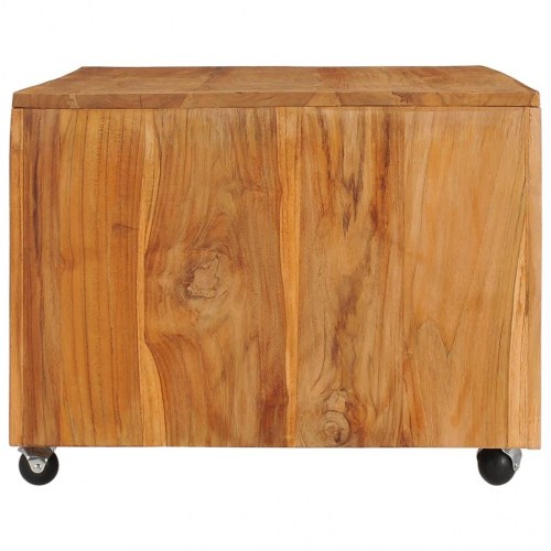 Sofabord i massivt teaktræ med hjul - 110 x 60 x 40 cm
