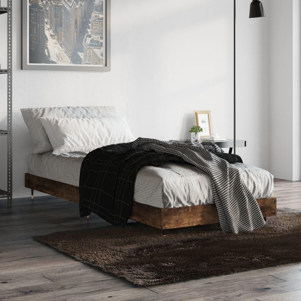 Sengeramme 75x190 cm uden madras konstrueret træ røget eg