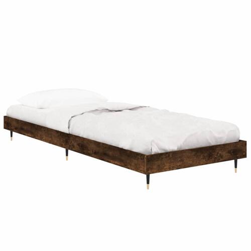 Sengeramme 75x190 cm uden madras konstrueret træ røget eg