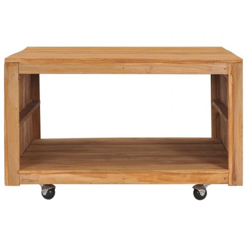 Sofabord 80x80x40 cm massivt teaktræ