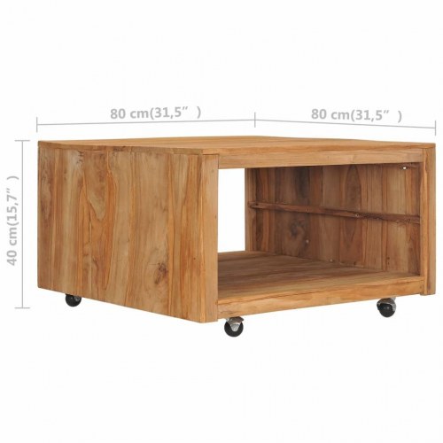 Sofabord 80x80x40 cm massivt teaktræ