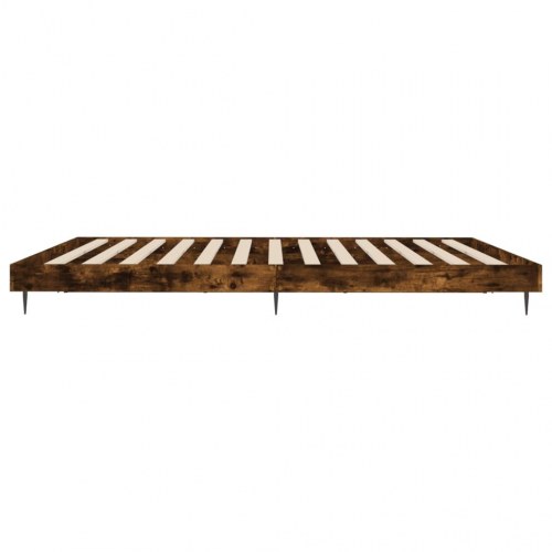 Sengeramme 200×200 cm i konstrueret træ - røget eg, inkl. lameller
