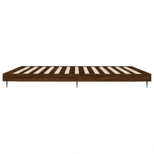 Sengeramme 200x200 cm i brun eg - konstrueret træ uden madras